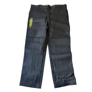 Dickies Work Pants Mens 40x32 Black Slim Fit Straight Leg Stain Resistant New